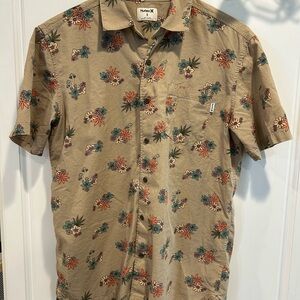 Hurley Men's Casual Floral Shirt - Tan